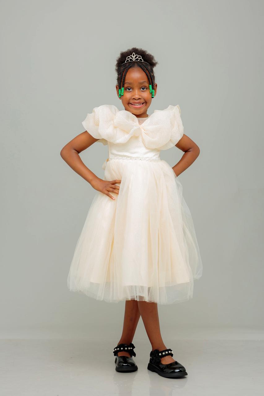 Champagne ruffle princess dress